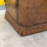 Vintage Chesterfield style wing chair With Ottoman