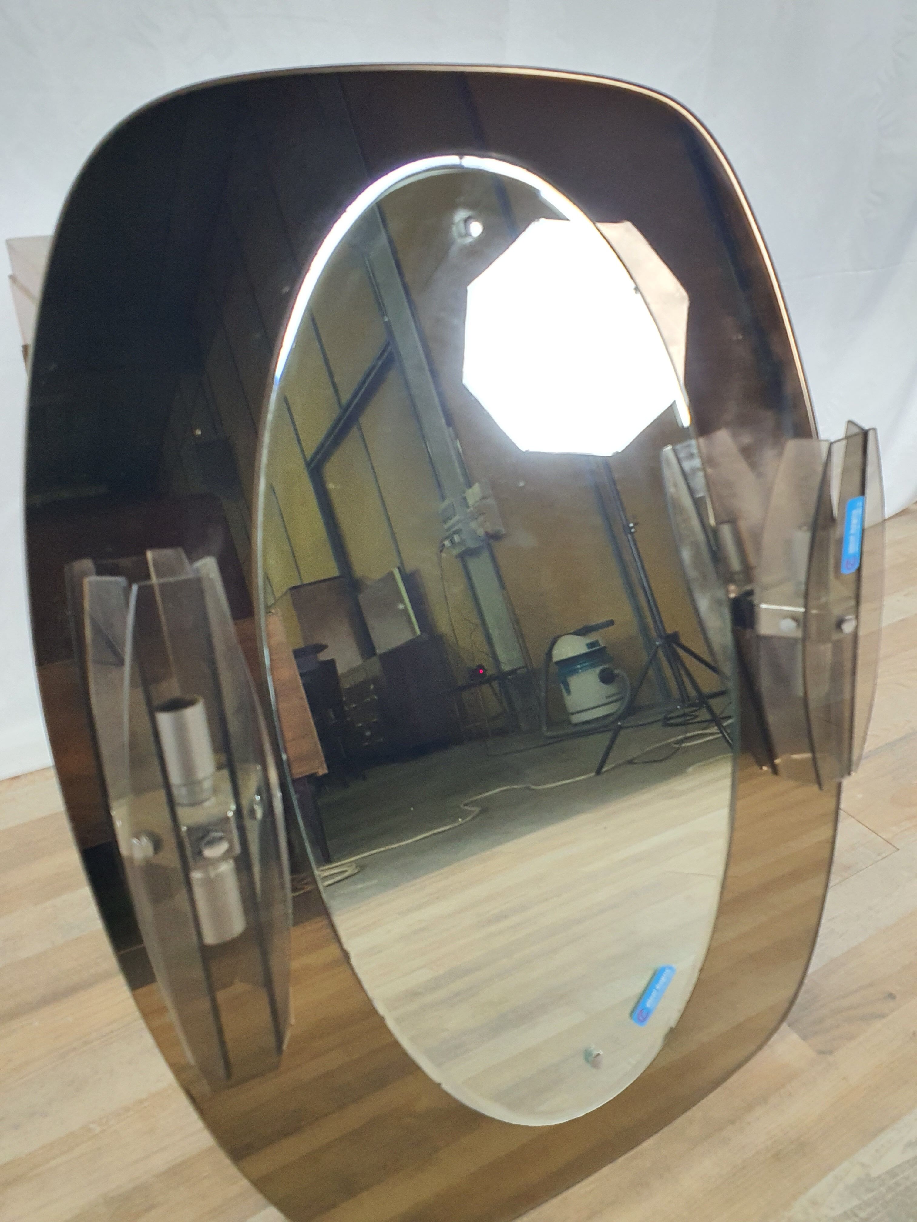 Miroir de salle de bain vintage en acier