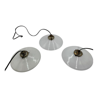 Set of 3 opaline lamps