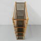 Bamboo display cabinet with 5 smoked glass shelves