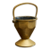 Art Deco brass waste bin with handle, early 20th century