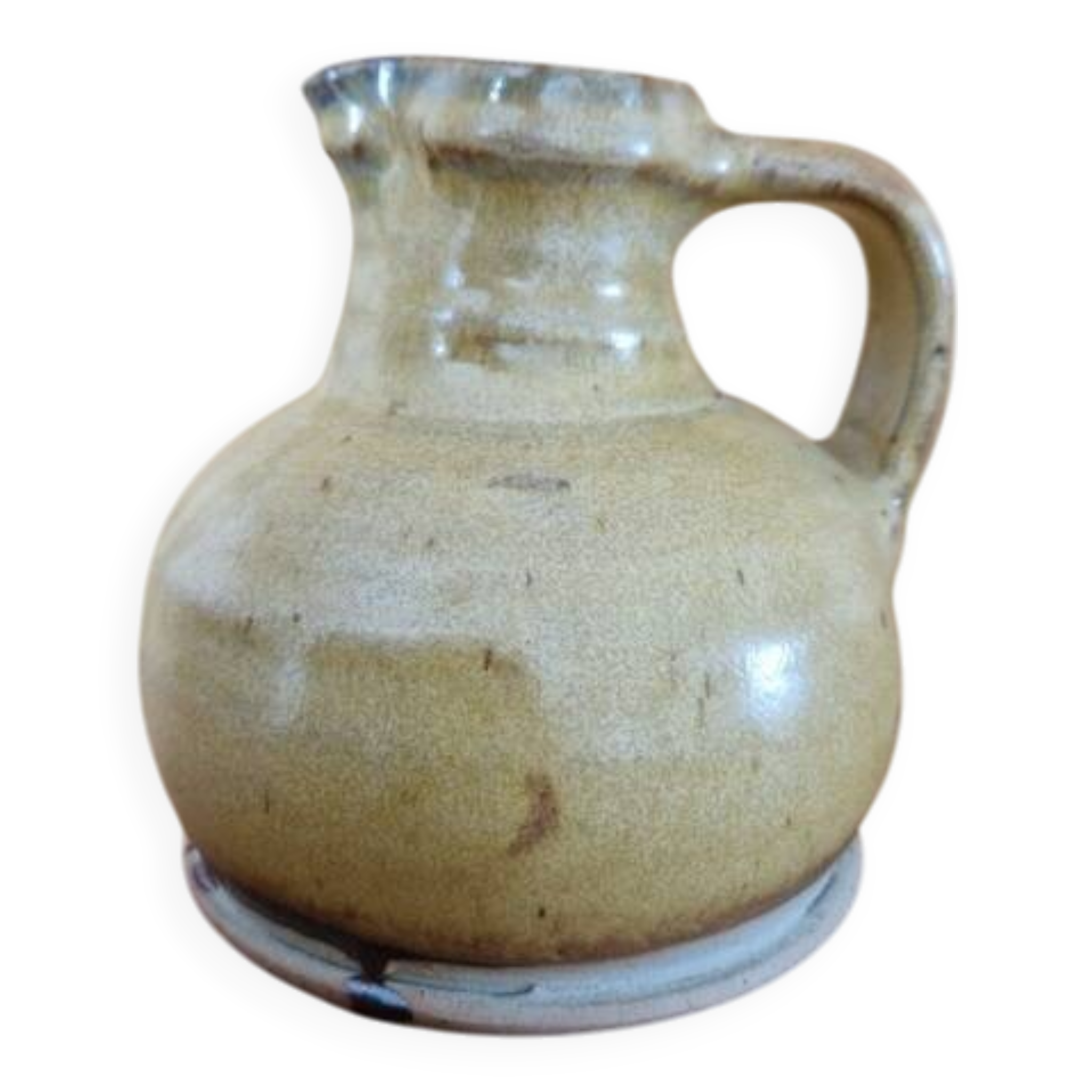 Eric Astoul (Born in 1954) in La Borne - Yellow enamelled stoneware pitcher