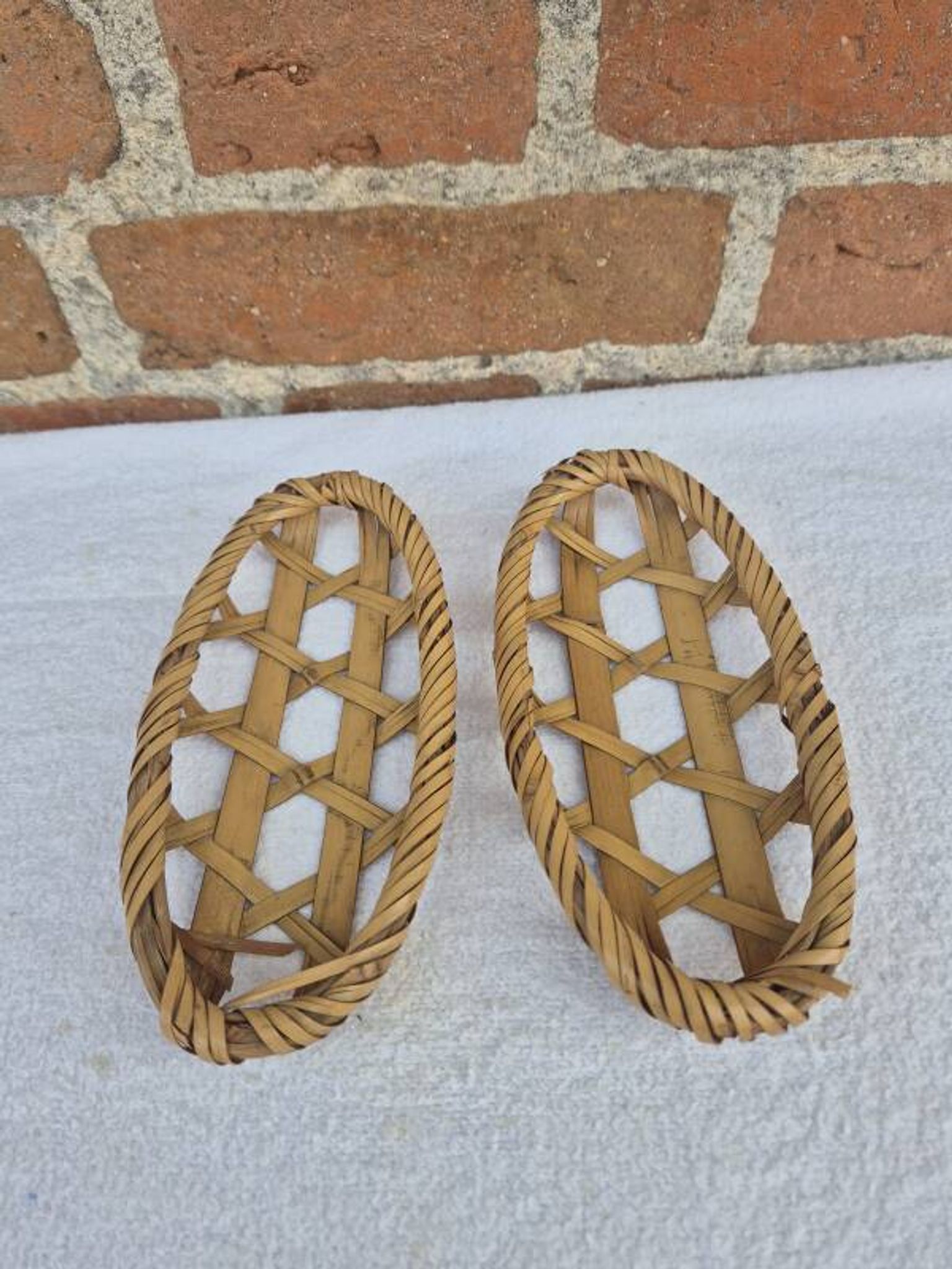 Paire de petites corbeilles panières bambou