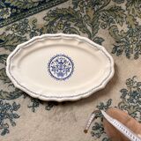 Old Dish Basket Vegetable Dish Earthenware Gien Rouen Renaissance Blue Model