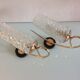 Pair of brass sconces and structured tulip glass 60/70s