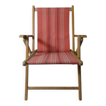 1950s folding chair in Chilean deck chair style