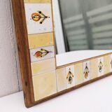 Ceramic and wood mirror by Michel Boillot