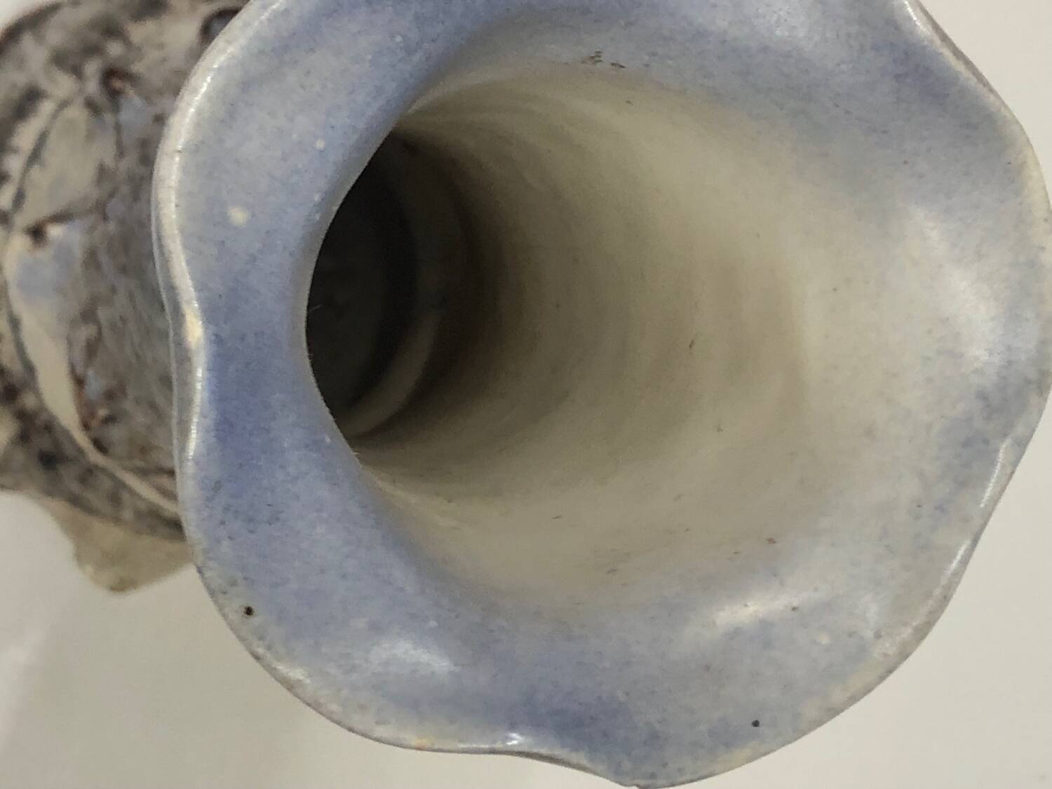 Vase fat lava blue gray Vallauris
