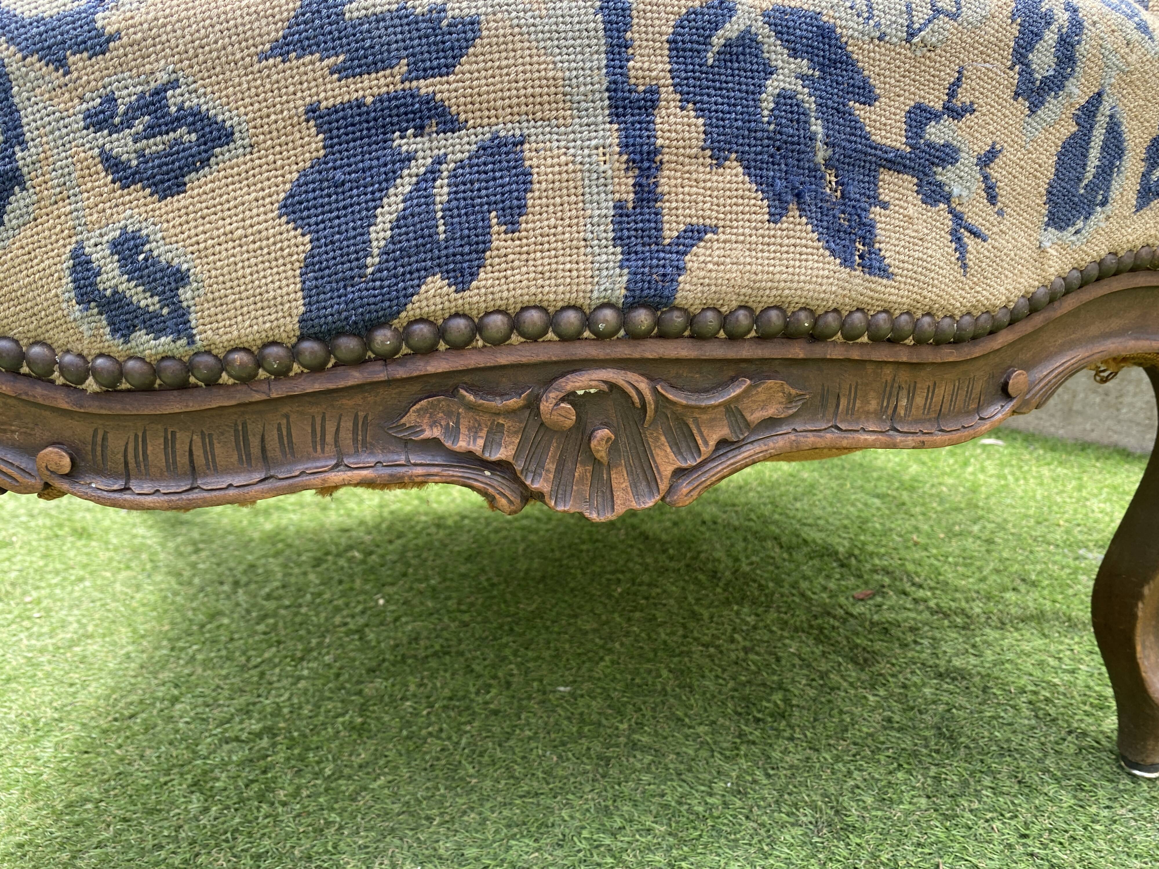 Louis XV style wingback armchair