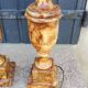 Paire de pieds de lampes des années 70 en albâtre