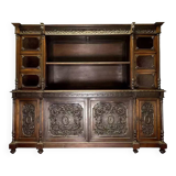 Renaissance bookcase in solid carved walnut circa 1850