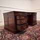 Classic English partner desk green leather