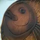 6 antique fish barbotine plates – Saint-Clément