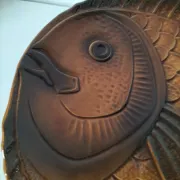6 antique fish barbotine plates – Saint-Clément