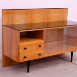 Armoire-bibliothèque vitrée vintage par Mojmír Požár, Tchécoslovaquie, 1960