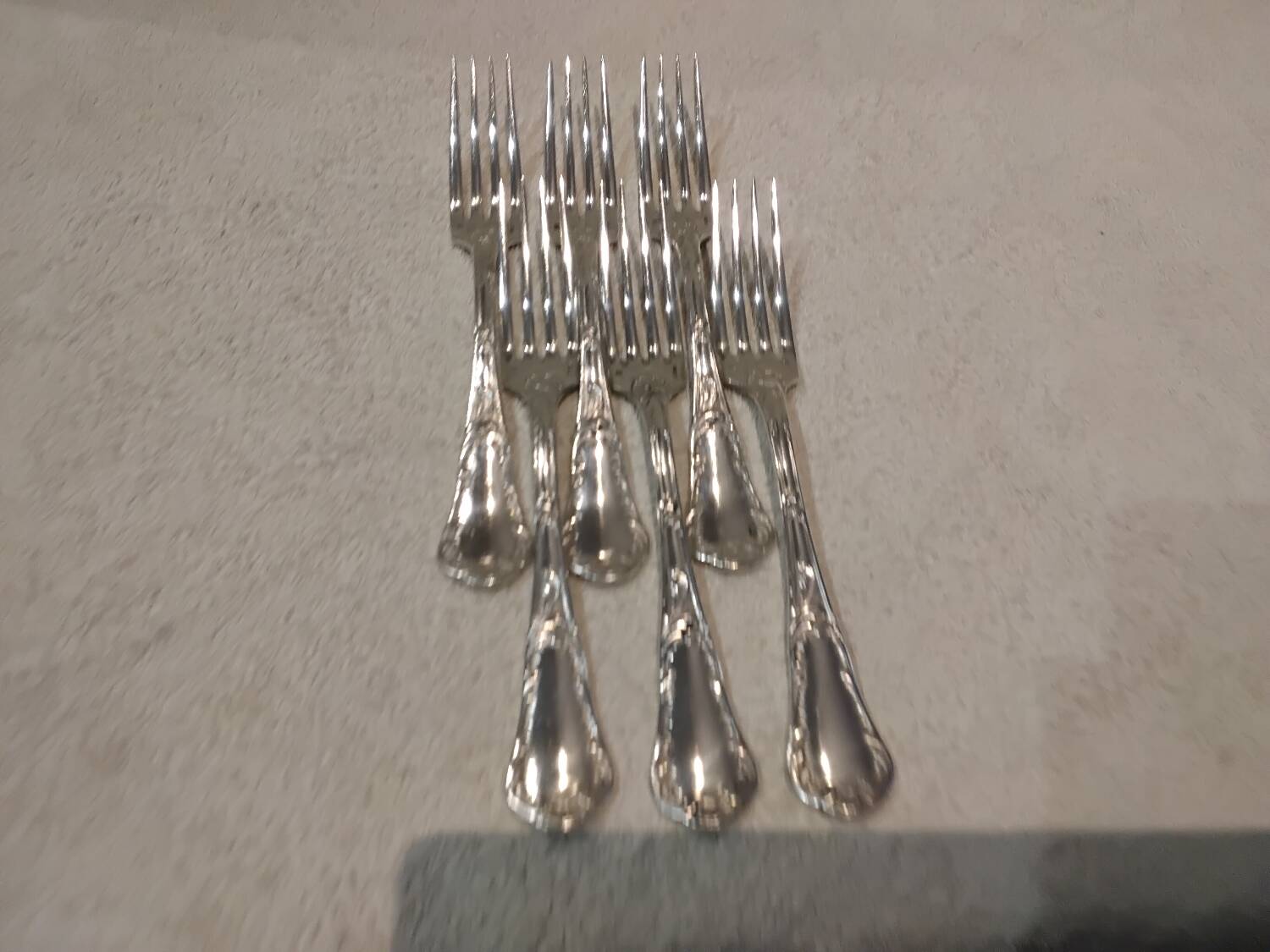 6 silver plated table forks by Christofle Chrysanthemum