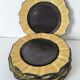 6 ceramic dessert plates shaped like a sunflower, signed CB.