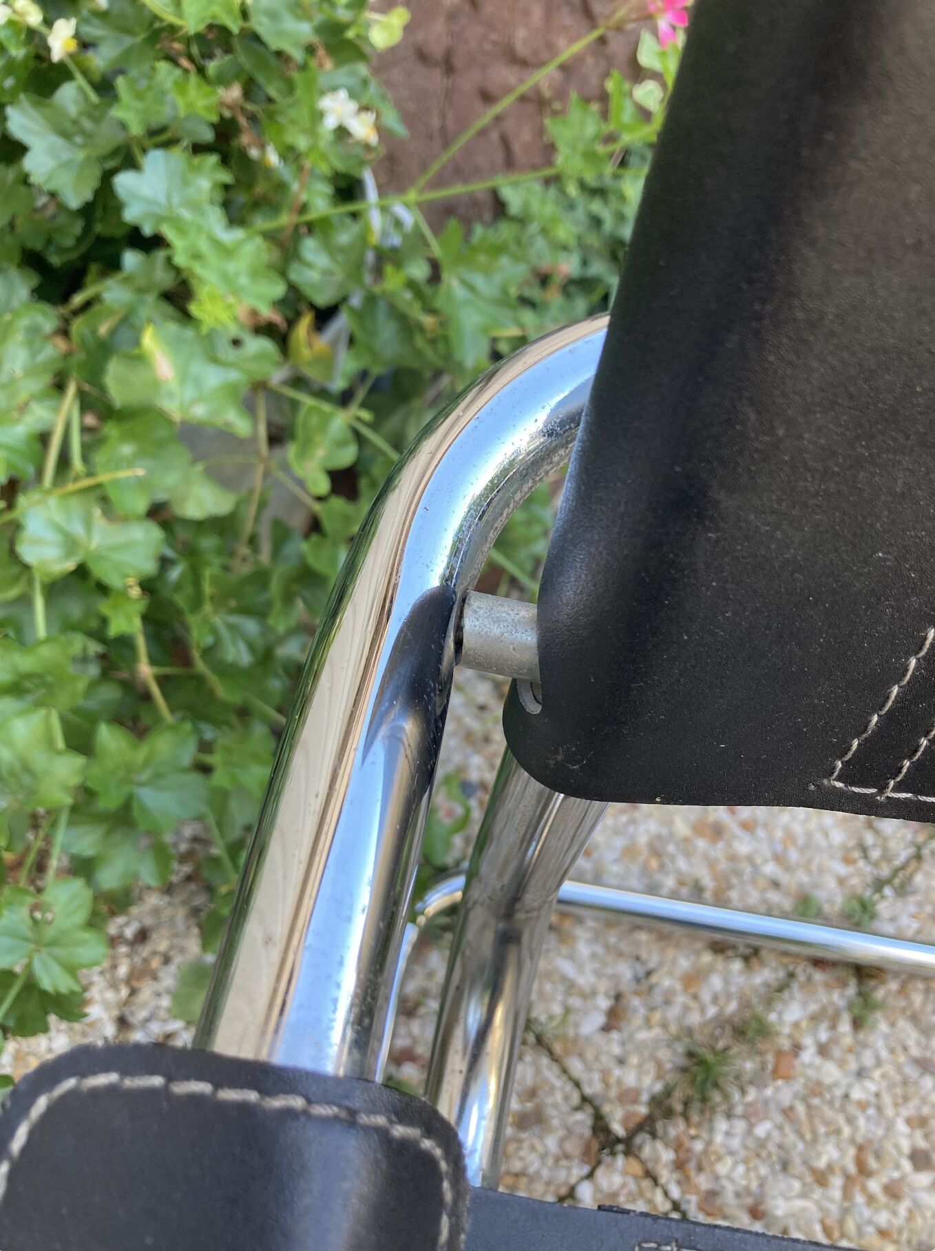 Vintage armchair in black leather