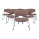Set of 6 vintage low chrome metal chairs