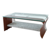 Table basse métal avec plateau en verre