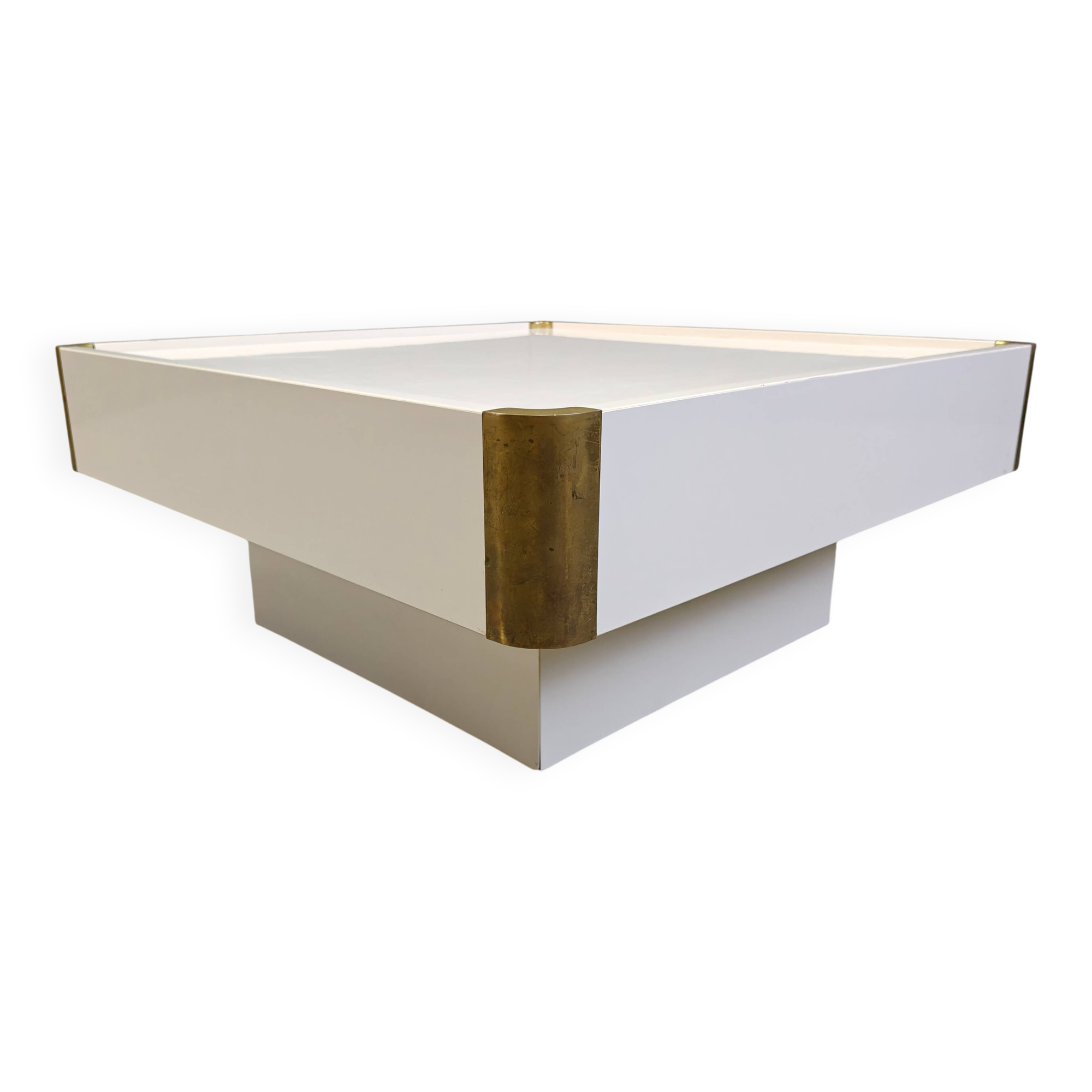 Vintage coffee table attributed to Willy Rizzo, 1970s