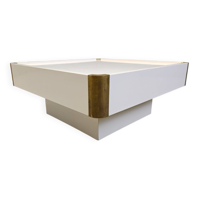 Table basse vintage attribuée à Willy Rizzo, années 1970