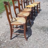 6 antique mulched chairs