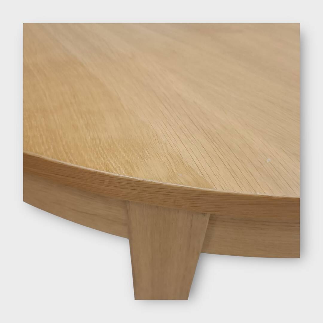 Vintage Round Oak Dining Table with Butterfly Extension 1960s Denmark