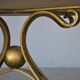 Table low wood and gilded wrought iron style 1940
