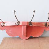 Coat rack in painted wood and vintage brass