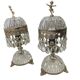 Set of 2 vintage crystal table lamps / mini lamps
