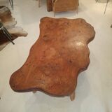 Coffee table in elm magnifier