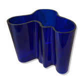 Cobalt blue Savoy vase by Alvar Aalto, numbered and signed 1989