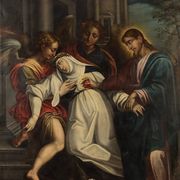 Ancient painting "Ecstasy of Saint Catherine of Siena" 17th century