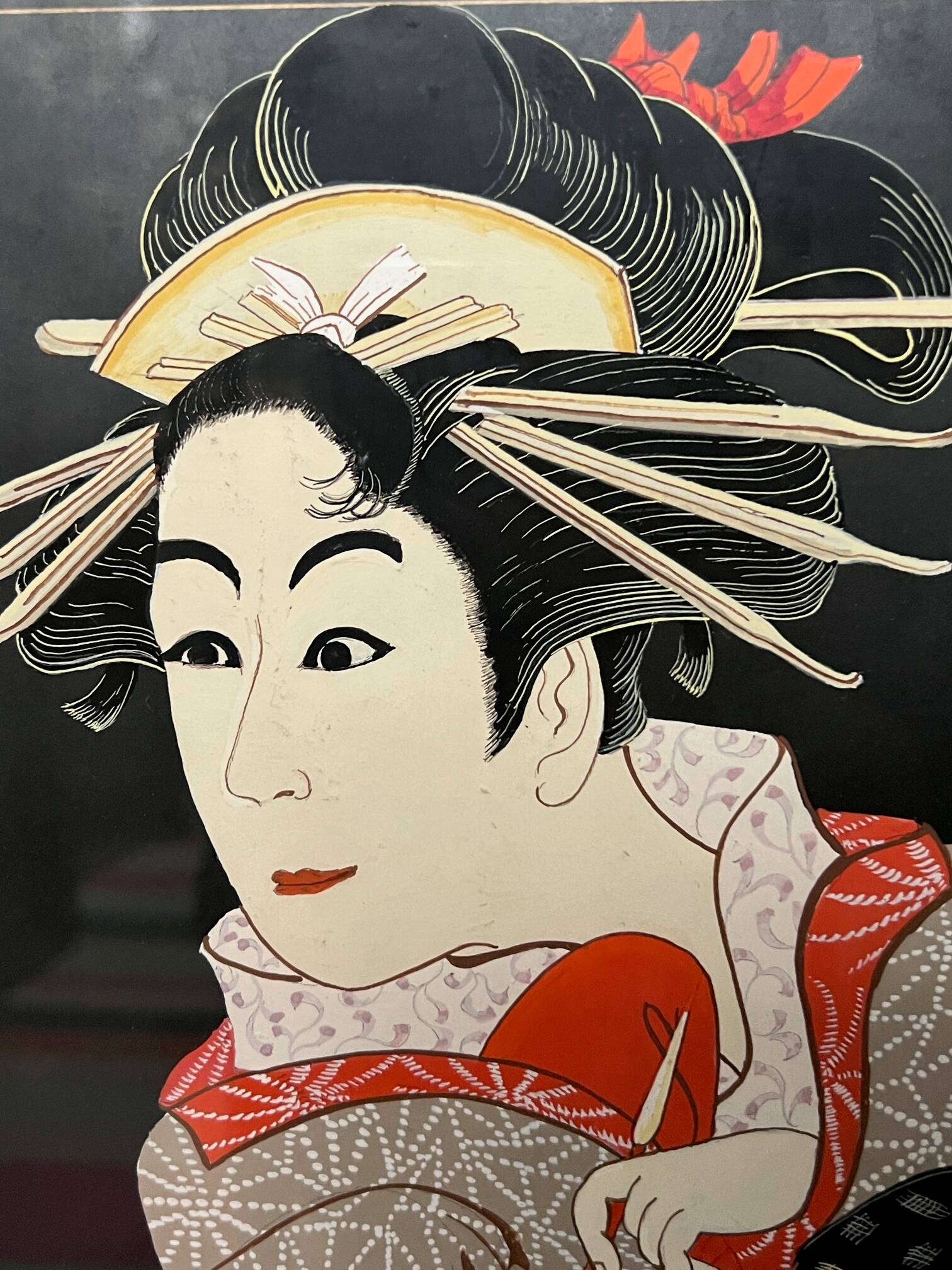 Pair of gouaches "Actors of the Kabuki Theater".