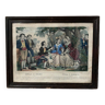 19th century engraving enhanced in Estelle and Némorin colors, baguette frame