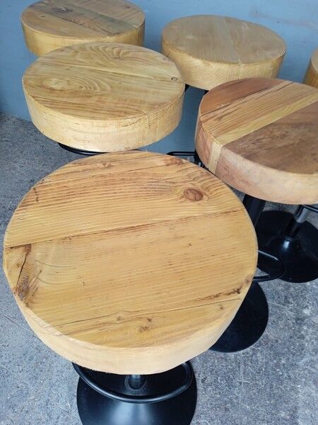 6 high bar stools wood and metal