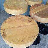 6 high bar stools wood and metal