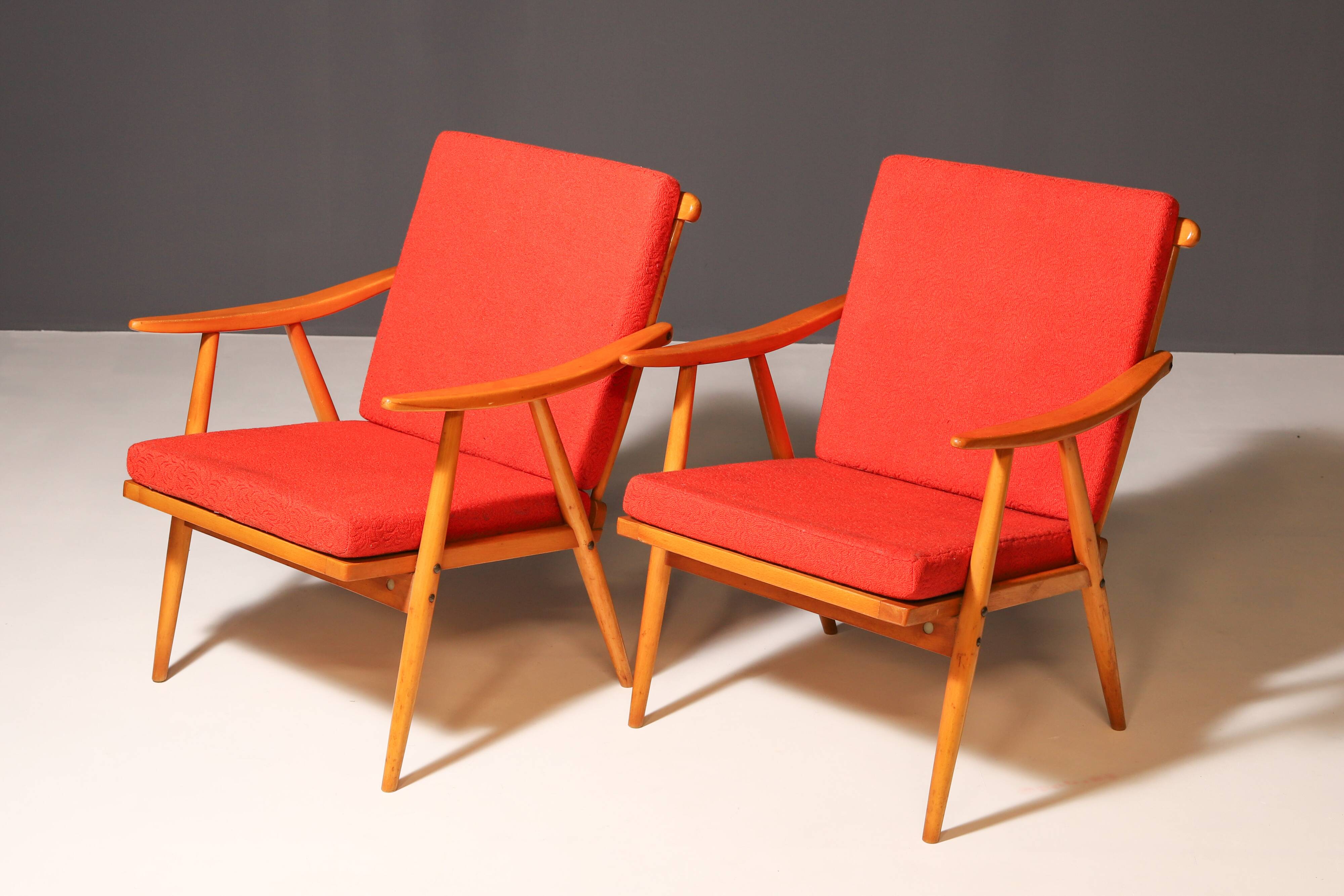 Pair of mid-century armchairs by Jaroslav Šmídek for TON, 1970s