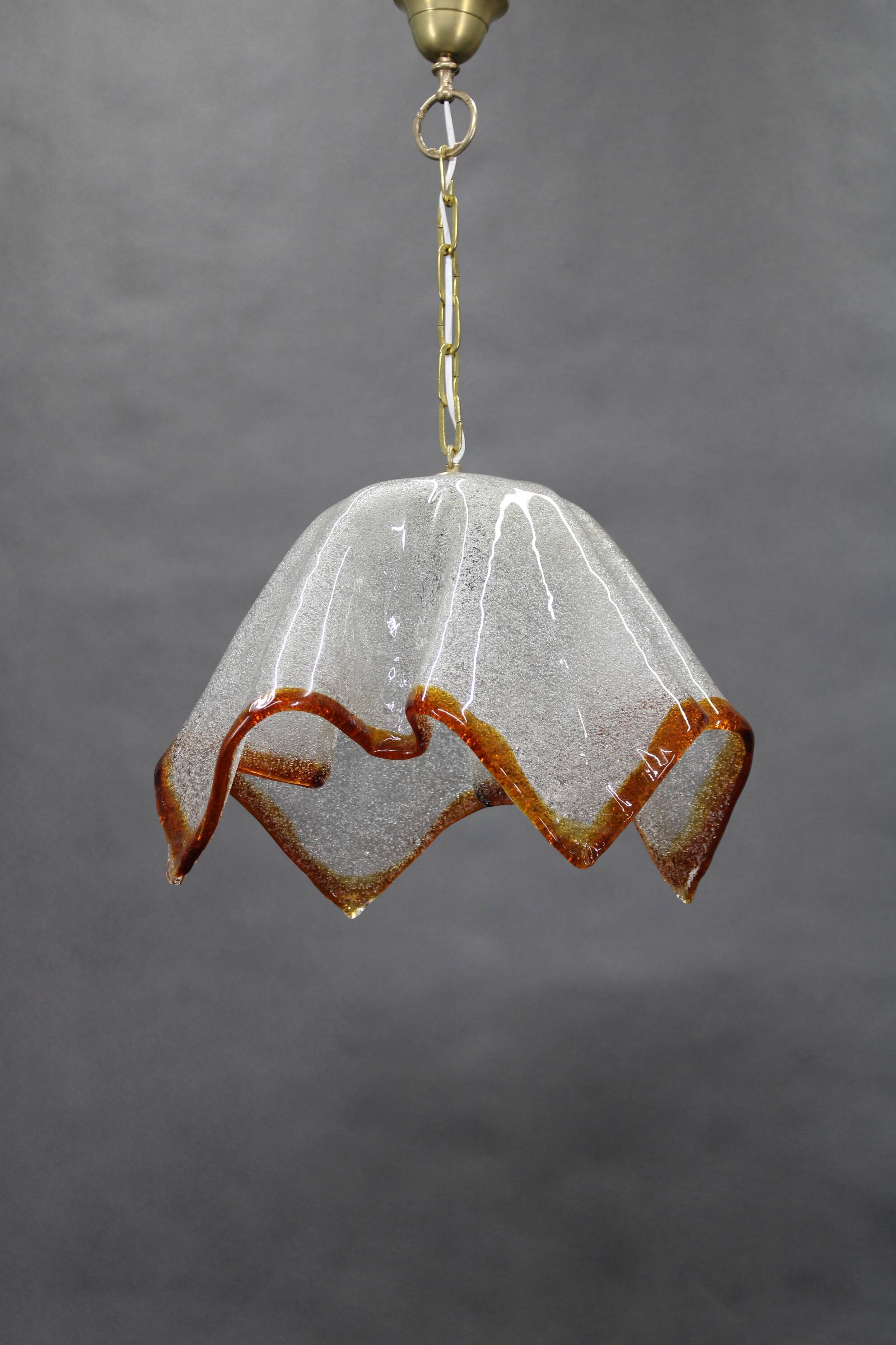 1980s Large Murano Glass Pendant Light, Italy
