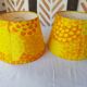 Pair of vintage yellow orange lampshade for suspension 1970