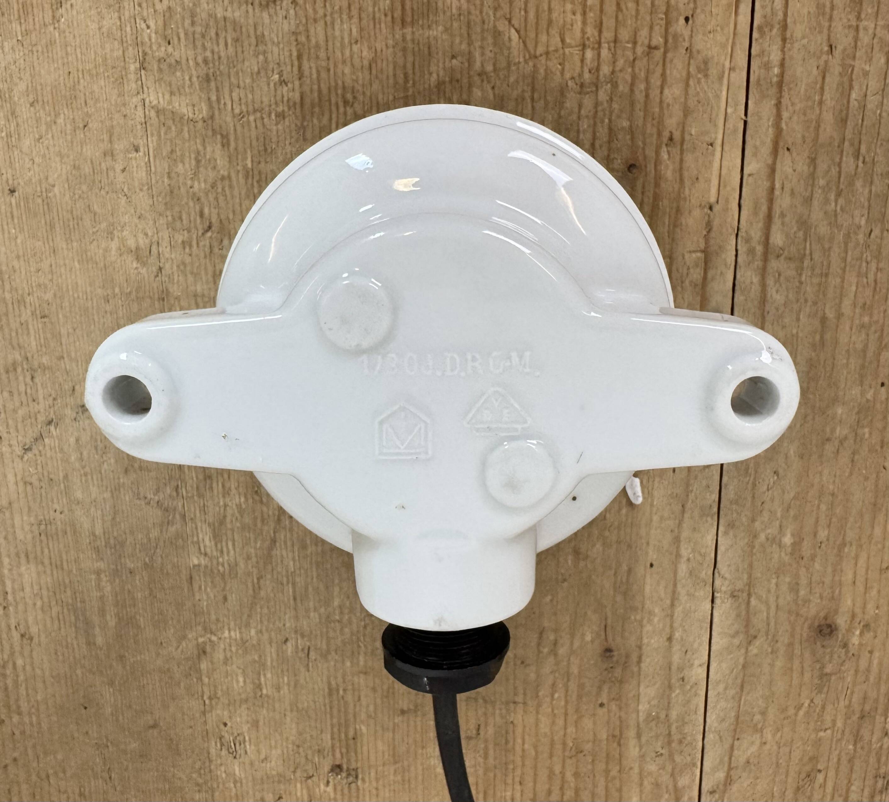 Vintage Porcelain Ceiling Light with Milk Glass , 1950s