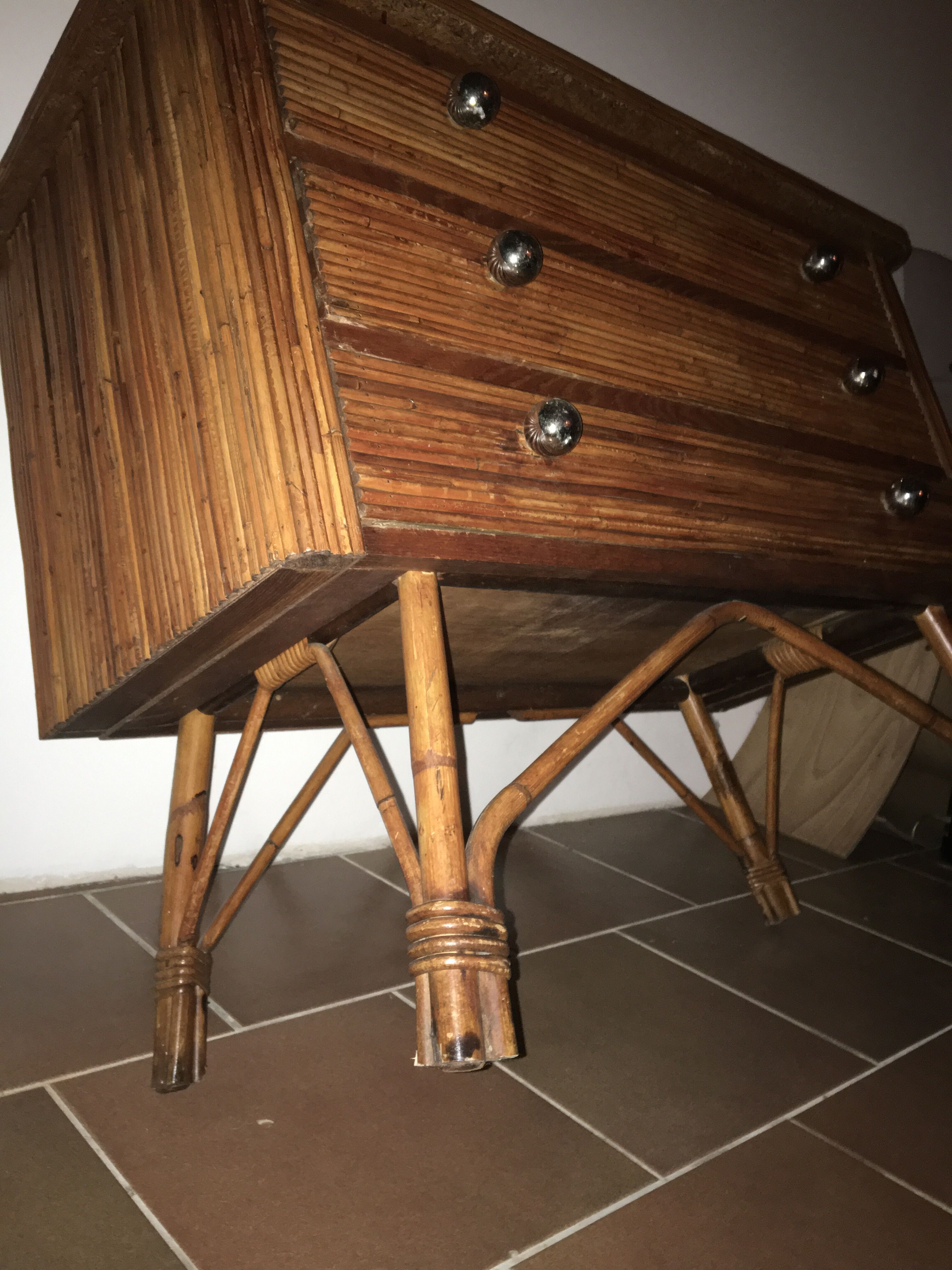 Rattan chest of drawers