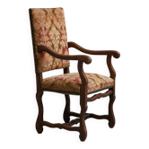 Fauteuil Os de Mouton en bois massif et tapisserie XIXe siècle