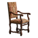 Sheep Bone Armchair in solid wood and 19th-century upholstery