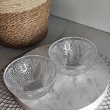 Cut glass bowls with foliage patterns