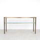 Brass and glass design console table, 1970s