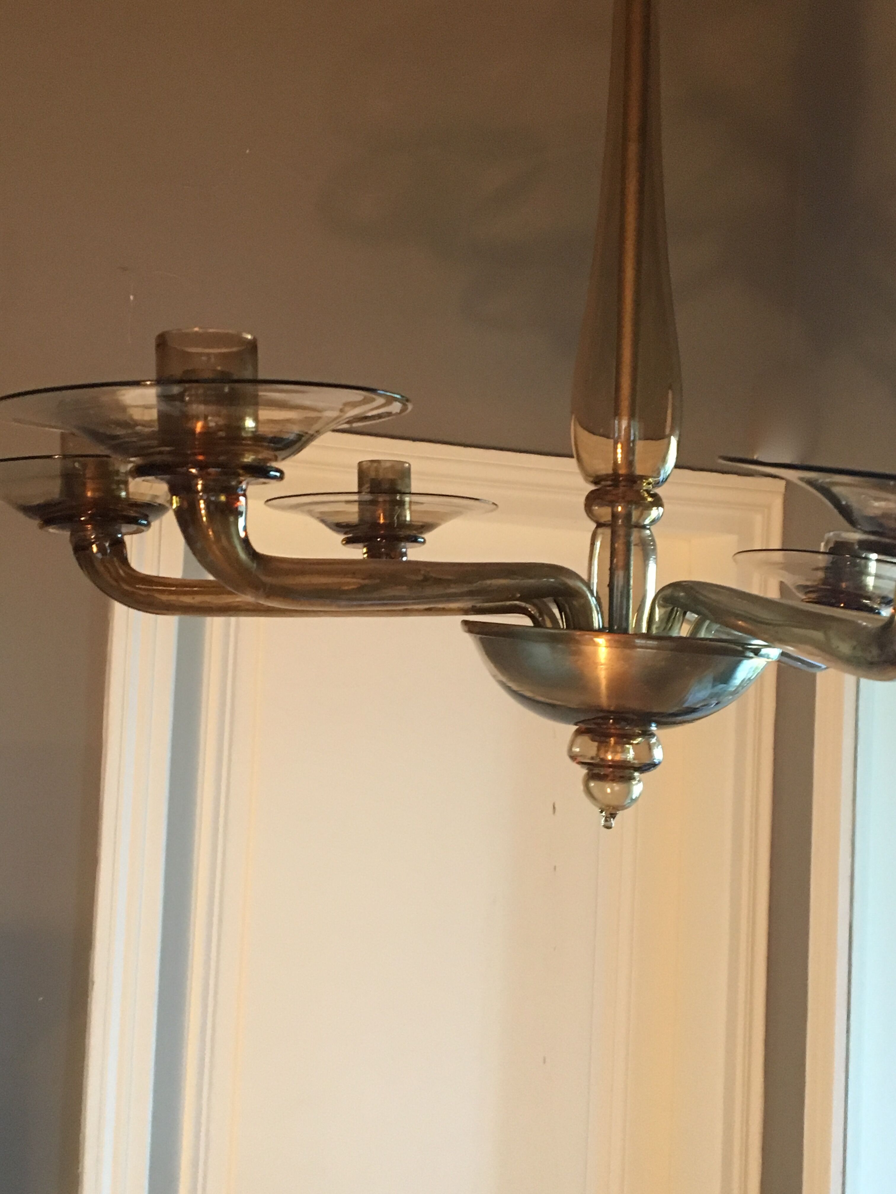 Blown glass chandelier