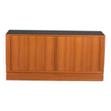 Buffet danois à porte tambour en teck rétro danois moderne Poul Hundevad (HU)
