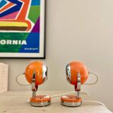Pair of bright orange "Eye-Ball" lamps - 1970.